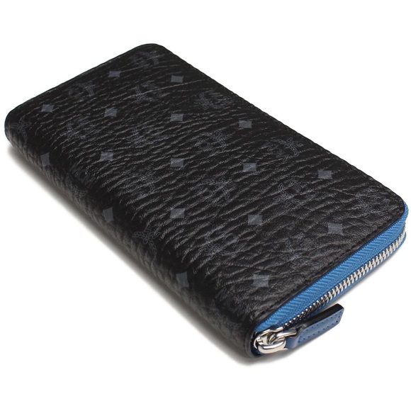 NEW MCM Color Visetos Large Zip Wallet Black - Picture 4 of 8